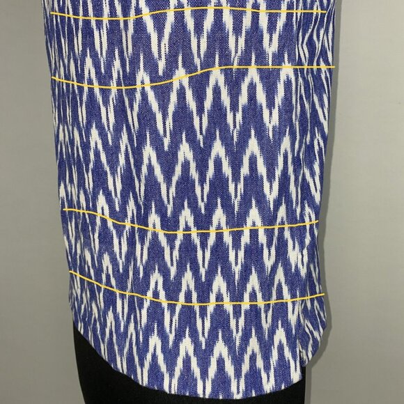J. Crew Notched Shell Tank Top In Zig Zag Ikat Womens 00 Boho Coastal Grandma - Picture 12 of 16